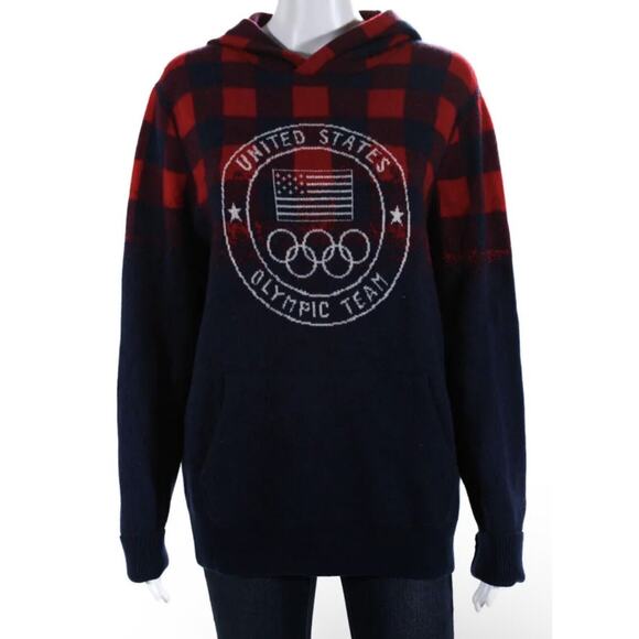 Polo Ralph Lauren Olympic Team‎ Hoodie Blue Red Medium 100% Wool